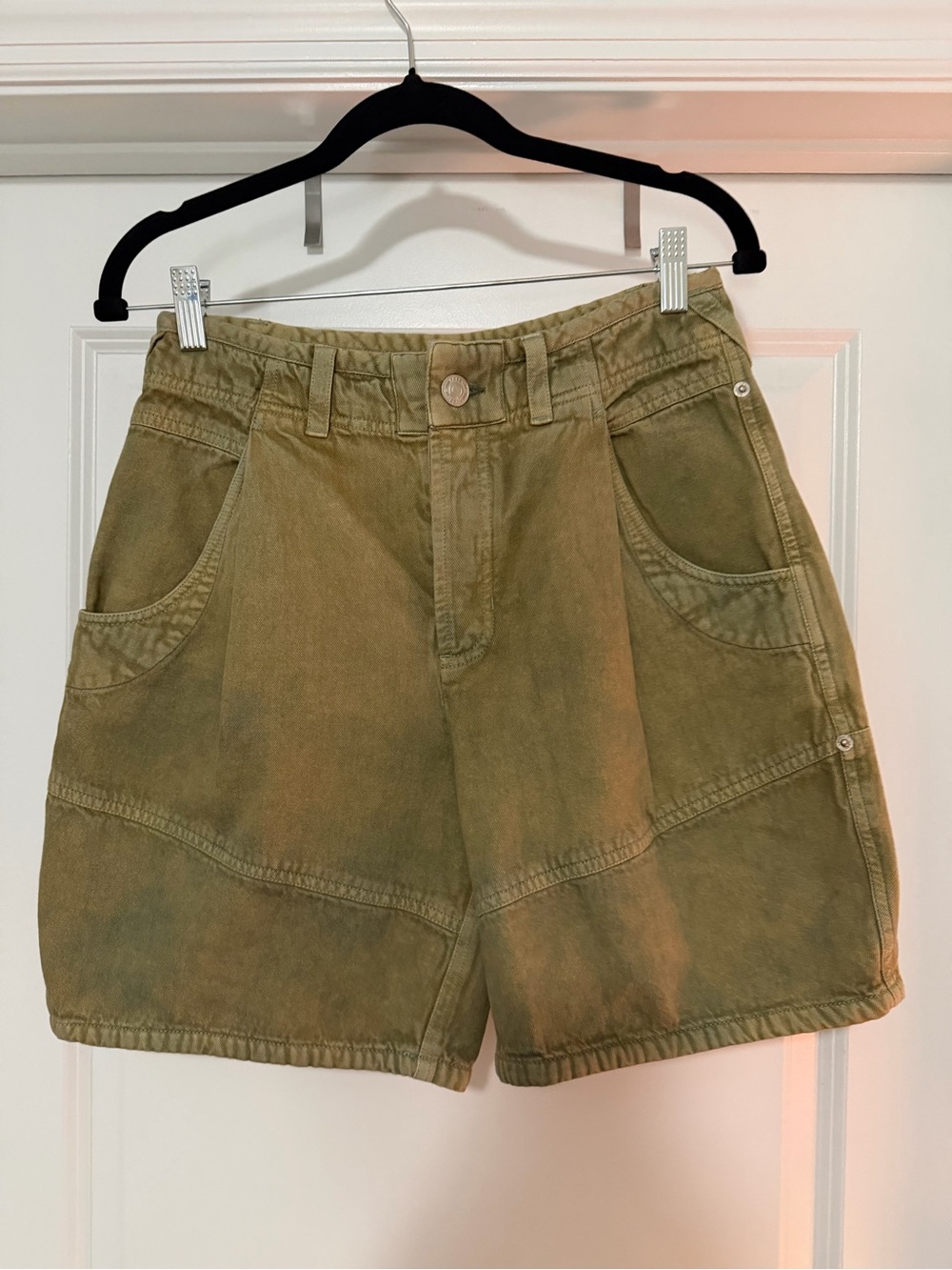 NWOT Free People Wild Rebel Barrel Shorts Army Green XS Sample